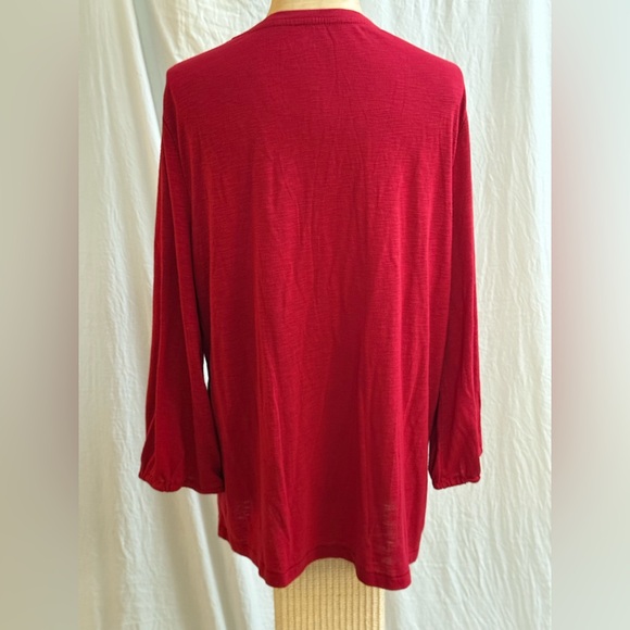 LOFT Red Ruffle Blouse - Picture 3 of 5